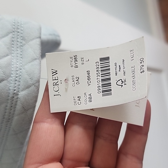 NWT J. Crew Quilted Reversible Sweatshirt Size - Picture 7 of 8